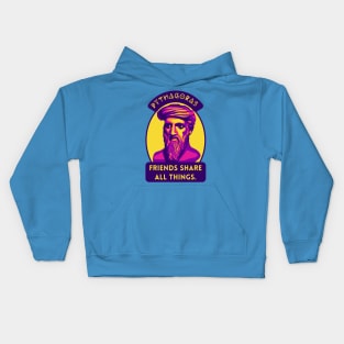 Pythagoras Portrait and Quote Kids Hoodie